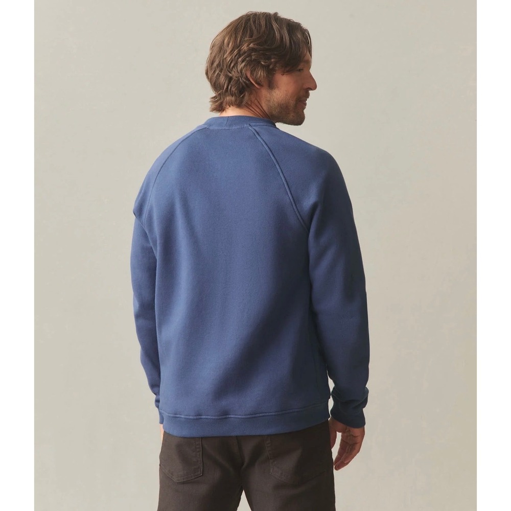 NWOT American Giant Men Midweight Snap Henley Pullover Sweatshirt L Blue Fleece - Picture 2 of 11